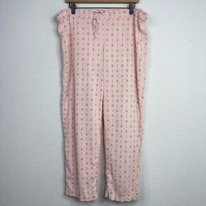 Sleep Sense Pajama Pants‎ Womens S Pink Geometric Drawstring Boho Romantic Fairy